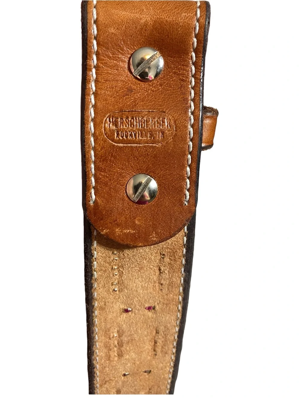 Brown Leather Studded Belt Silver “Agate” Buckle Appaloosa